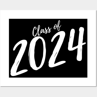 Class Of 2024. Simple Typography 2024 Design for Class Of/ Graduation Design. White Script Posters and Art